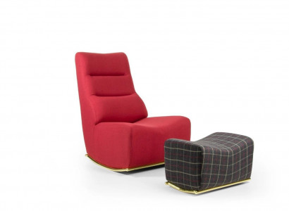 Wohnzimmer Set 2tlg Sessel mit Hocker Sitzmöbel Modern Einrichtung